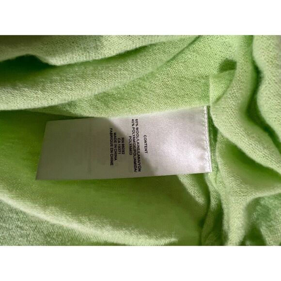 Tibi Skinlike Mercerized Wool Sleeveless Sweater in Pale Lime - Picture 4 of 4